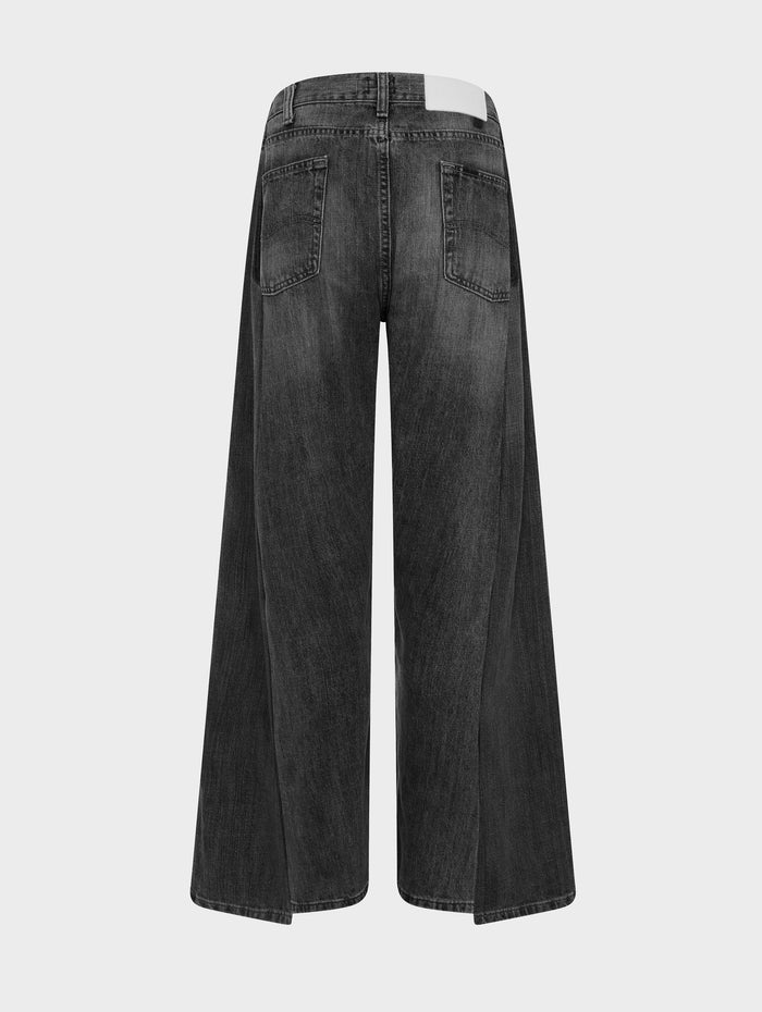 E.l.v. Denim Freya Wide Leg Jean Charcoal Grey Jeans
