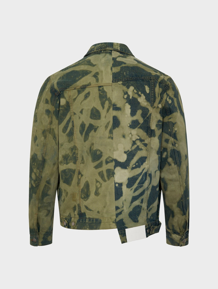 E.l.v. Denim Men's Classic Denim Jacket Bleach Khaki Jacket