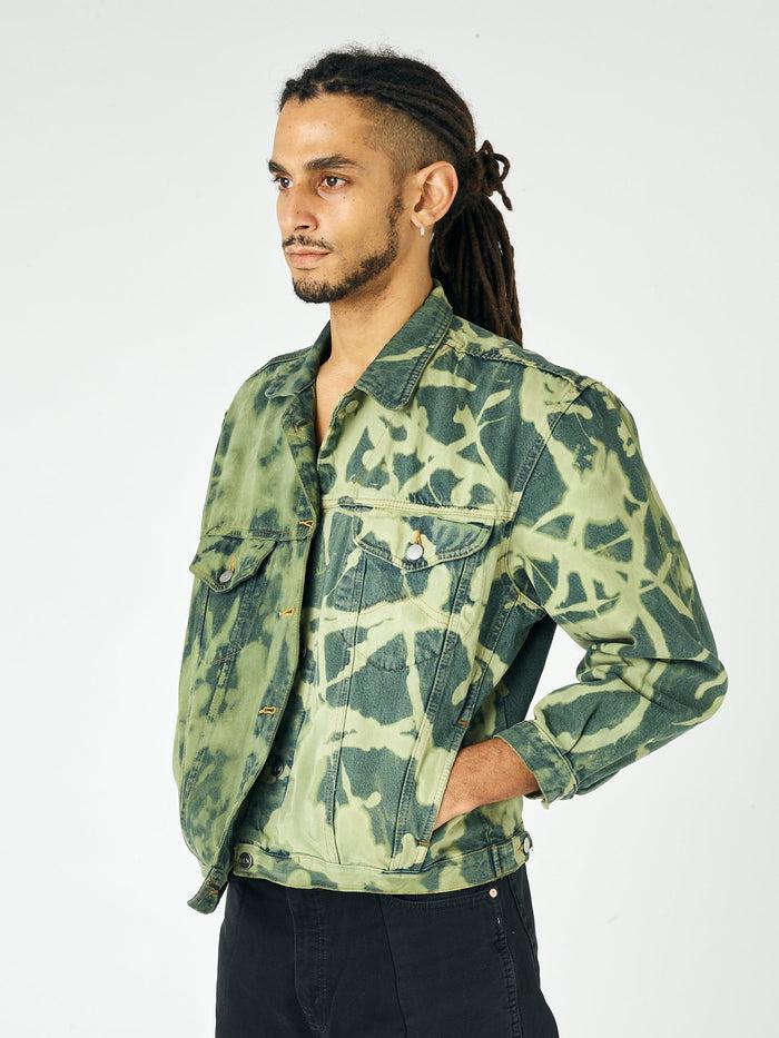 E.l.v. Denim Men's Classic Denim Jacket Bleach Khaki Jacket