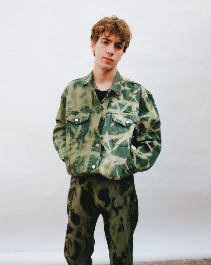 E.l.v. Denim Men's Classic Denim Jacket Bleach Khaki Jacket