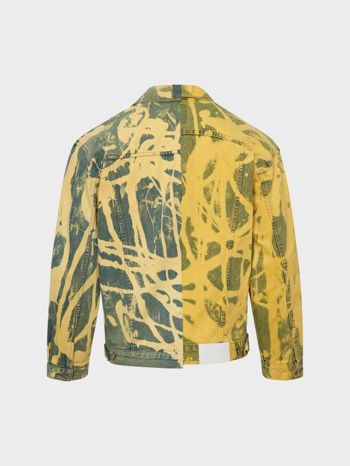 E.l.v. Denim Men's Classic Denim Jacket Bleach Yellow Jacket