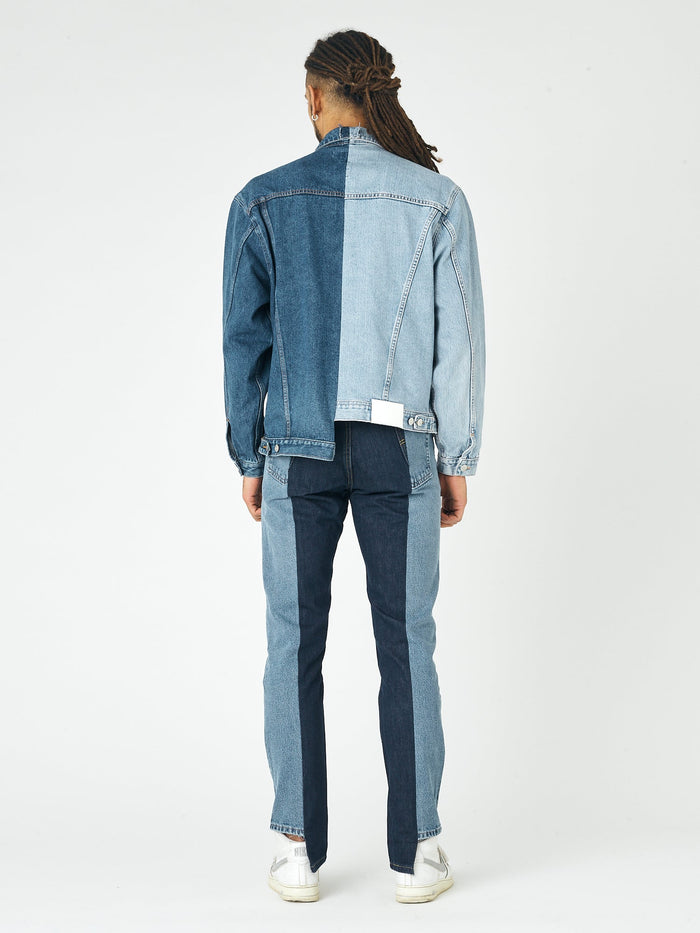 E.l.v. Denim Men's Classic Denim Jacket Dark/Light Blue Jacket