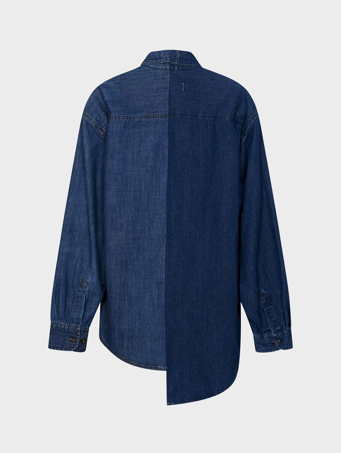 E.l.v. Denim Men's Classic Denim Shirt Dark Blue Shirt