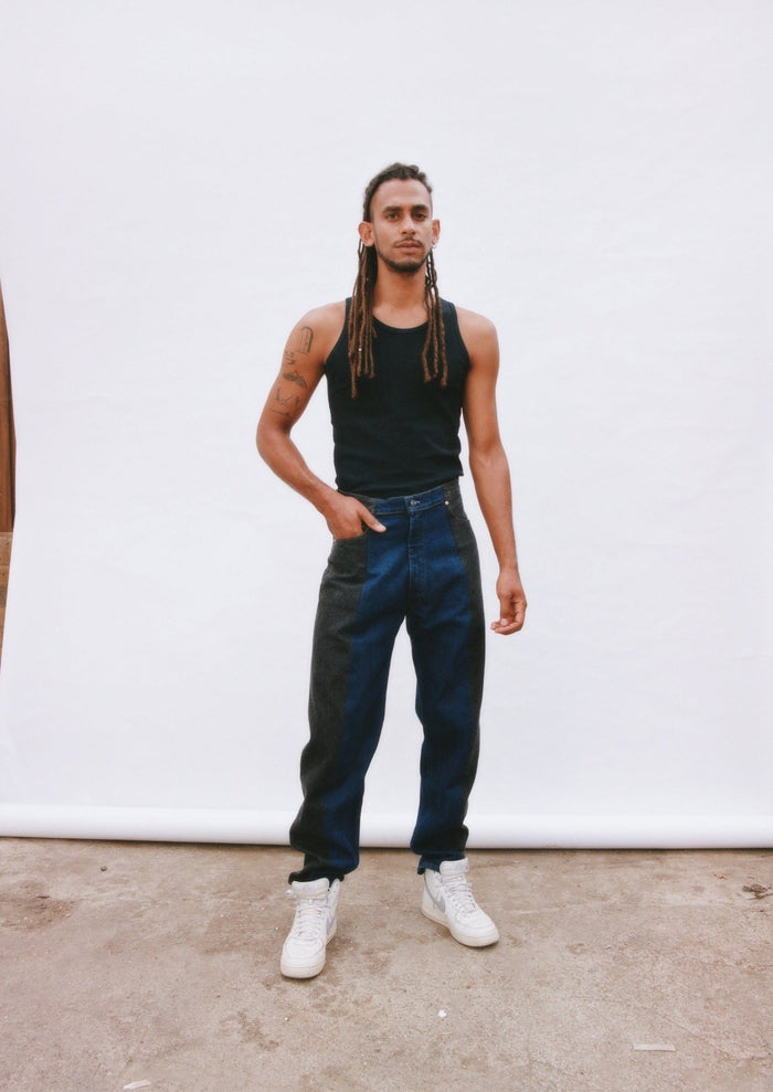 E.l.v. Denim Men's Garcon Jean Black Dark Blue Jeans