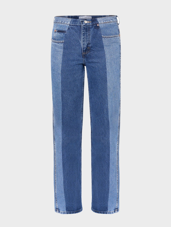 e.l.v. denim Men's Stovepipe Jean Mid Dark Blue Trousers