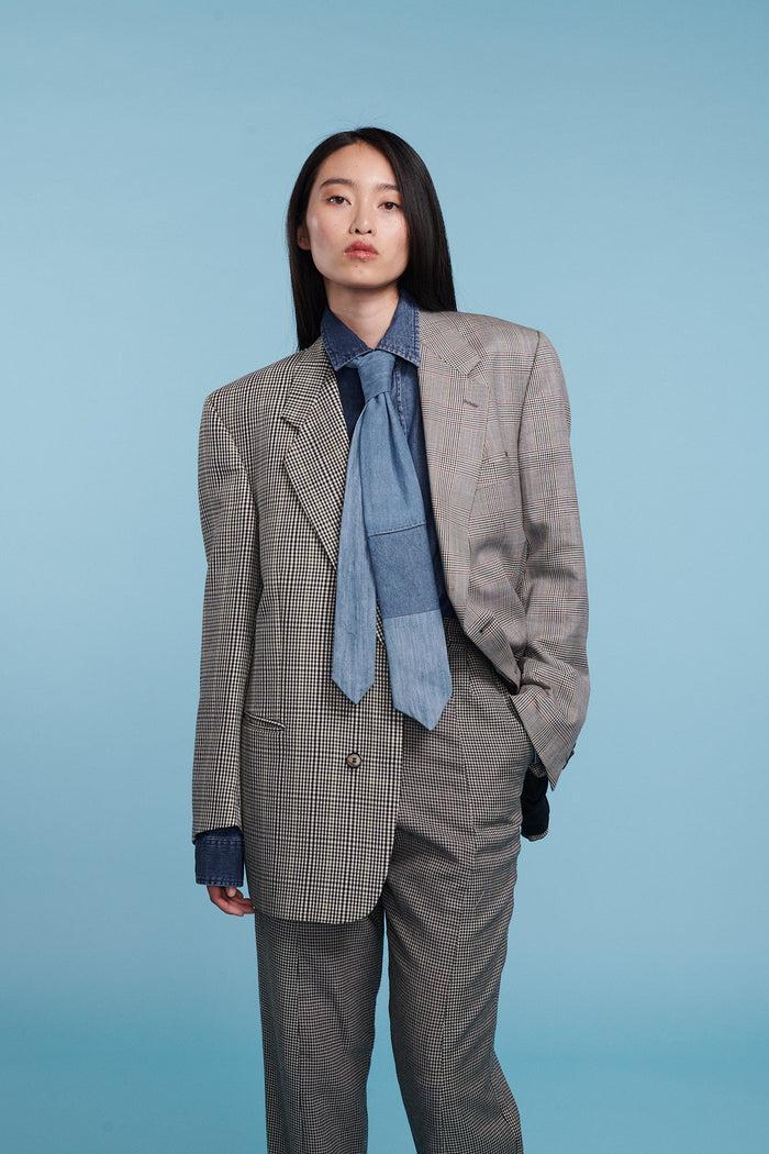 E.l.v. Denim The Jamie Blazer Monochrome Check Suiting Jacket
