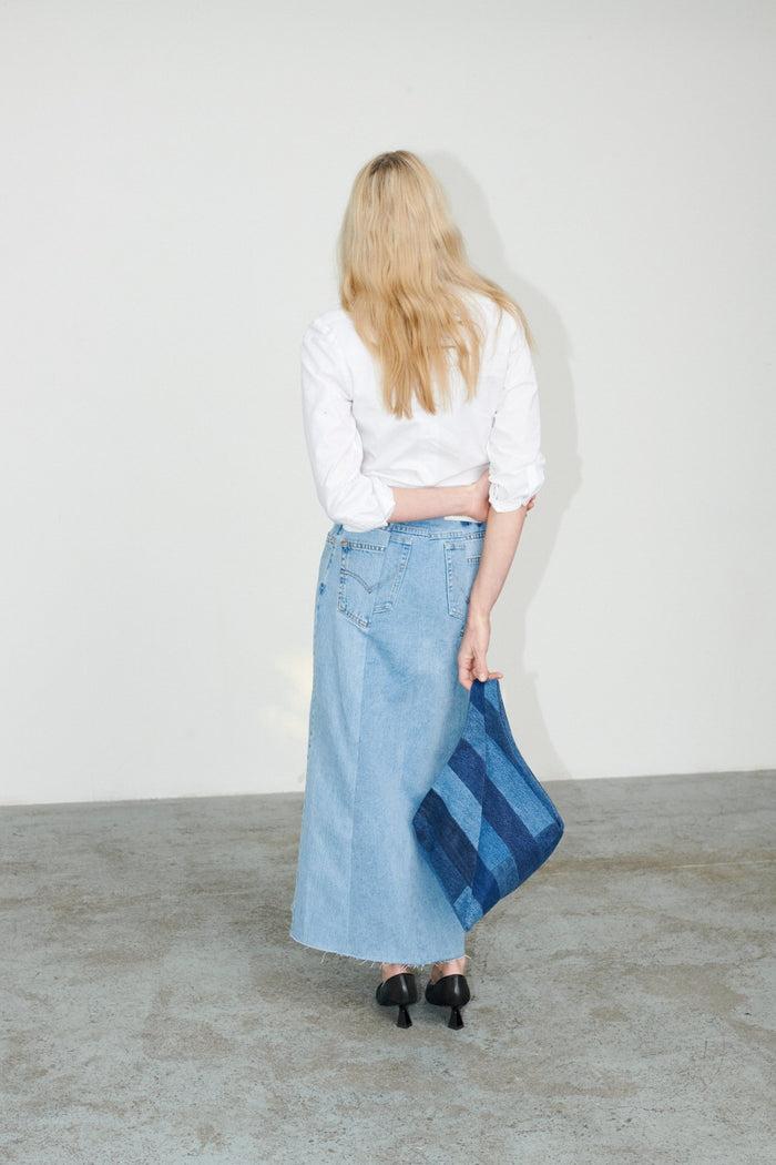 E.l.v. Denim Tia Bag Tessellated Patchwork Blue Accessories