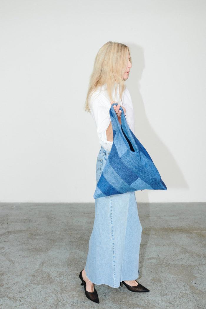 E.l.v. Denim Tia Bag Tessellated Patchwork Blue Accessories