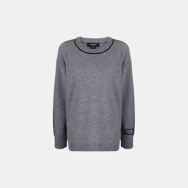 each other Contrast-stitched Crew Neck Knit Sweater S