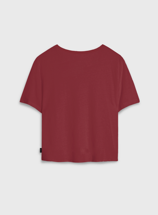 Each Other Boxy T-Shirt With Embroidery Burgundy