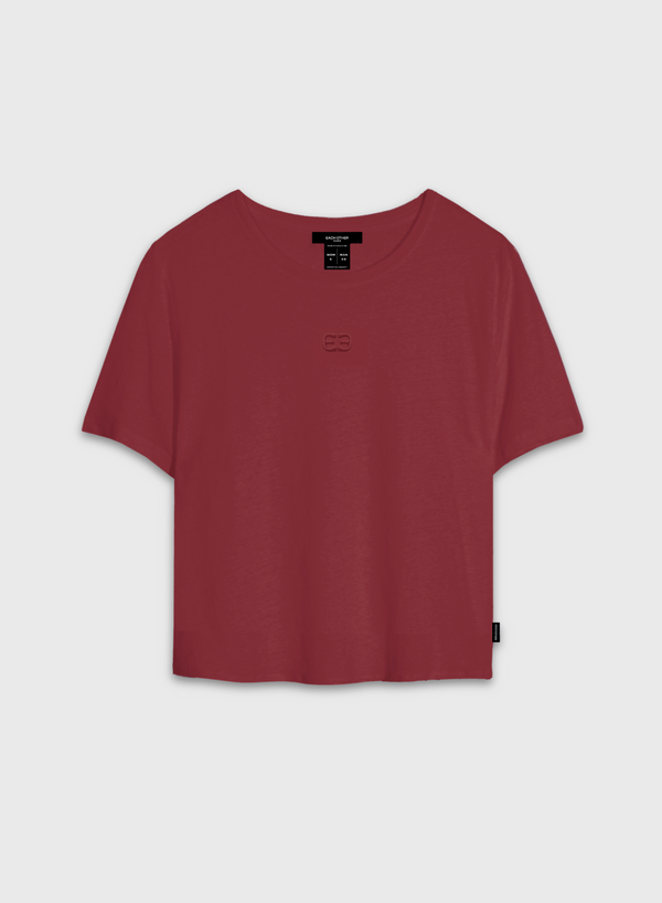 each other Boxy T-Shirt with Embroidery Burgundy