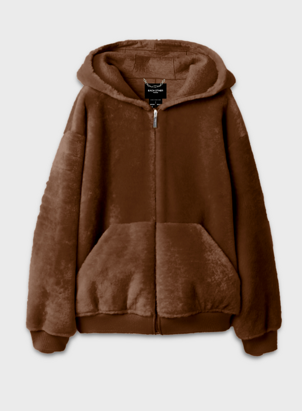 each other Faux Fur Hoodie Bomber Jacket S