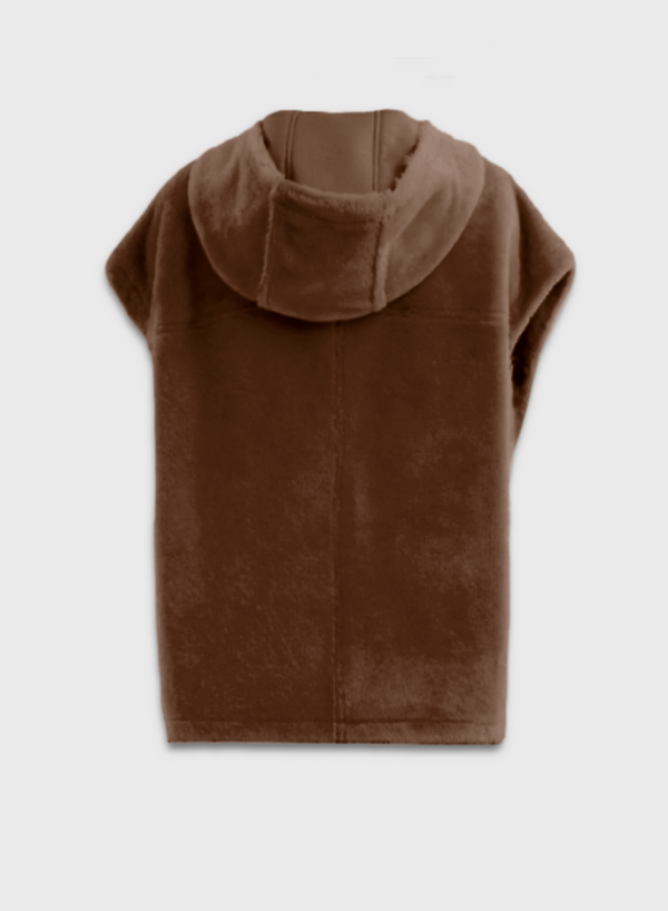 Each Other Faux Fur Sleeveless Bomber Jacket S