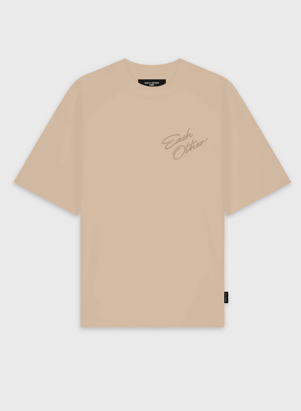 each other Loose T-Shirt with Embroidery Beige