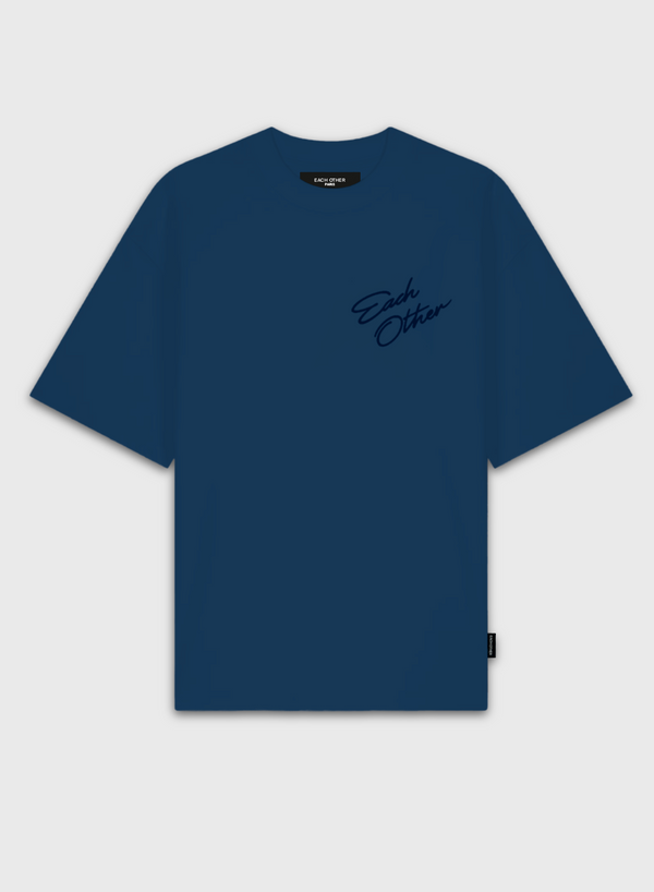 each other Loose T-Shirt with Embroidery Navy
