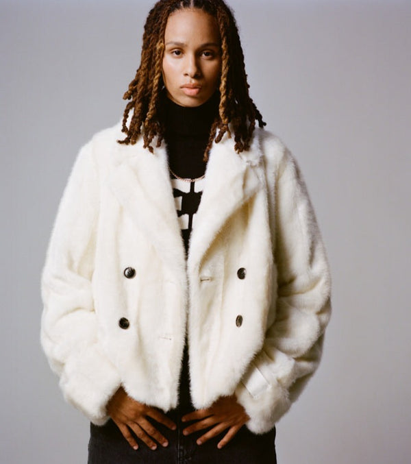 each other Short Mink Faux Fur Coat S