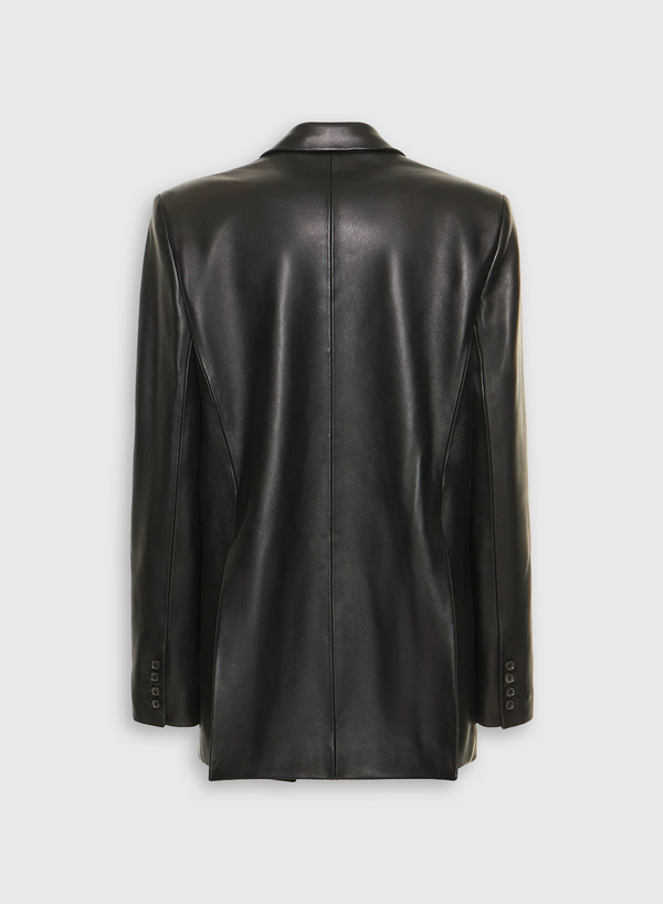 Each Other Tailored Leather Blazer Black