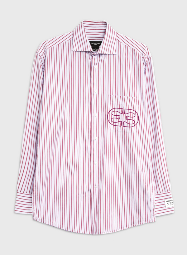 each other Oversize Shirt With Large Logo Burgundy and white