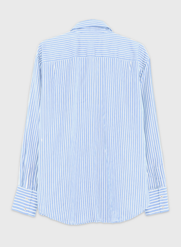 Each Other Oversize Shirt With Logo Sky Blue And White