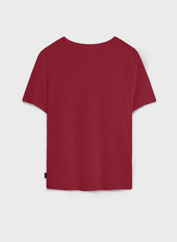 Each Other Regular Fit T-Shirt With Tone-on-Tone Logo Burgundy
