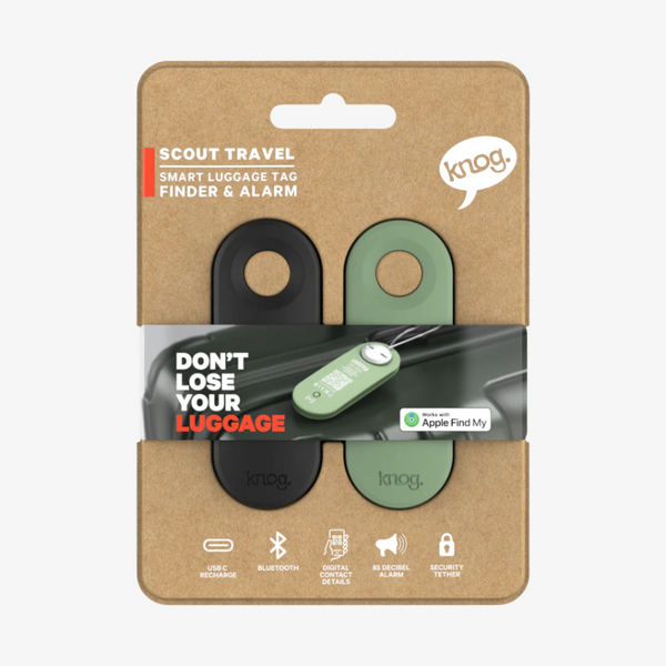 eagle creek Knog Scout Travel Smart Luggage Tag - Twin Pack Pitch Black/Mellow Mint