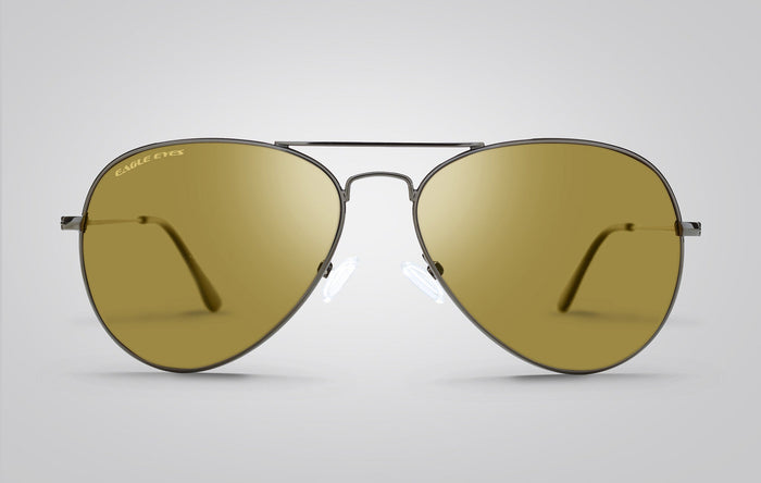 Eagle Eyes Teardrop Aviator Sunglasses Gunmetal