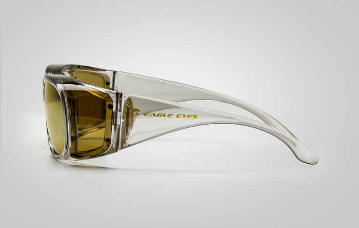 Eagle Eyes FitOn Full Frame Mirror Sunglasses Crystal Blue/Blue Mirror