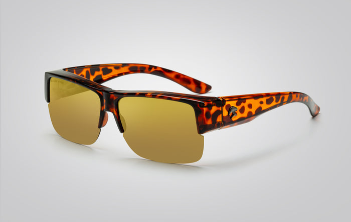 Eagle Eyes FitOn Semi-Rimless Mirror Sunglasses Black/Gold Mirror