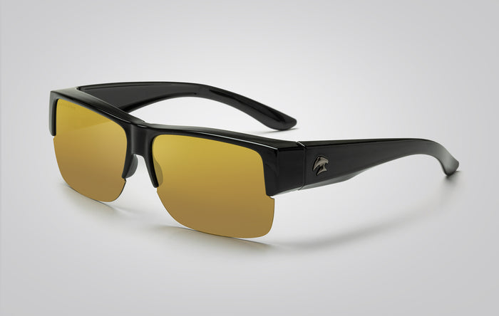 eagle eyes FitOn Semi-Rimless Mirror Sunglasses Black/Gold Mirror