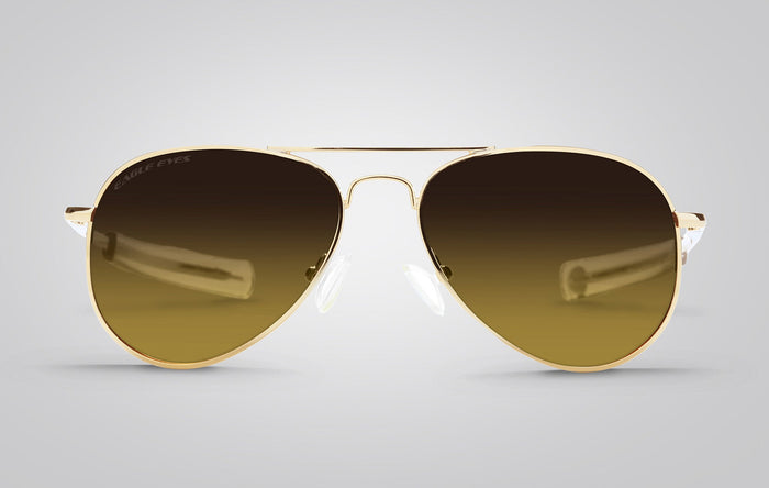 Eagle Eyes Freedom Oval Aviator Sunglasses Gold/Gold Mirror-Gradient