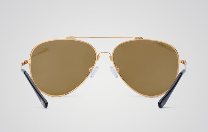 Eagle Eyes Memory Flex Apollo 22k Aviator Sunglasses Gold (22k)/No Mirror