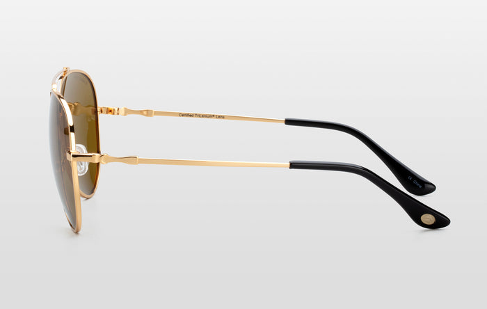 Eagle Eyes Memory Flex Apollo 22k Aviator Sunglasses Gold (22k)/No Mirror