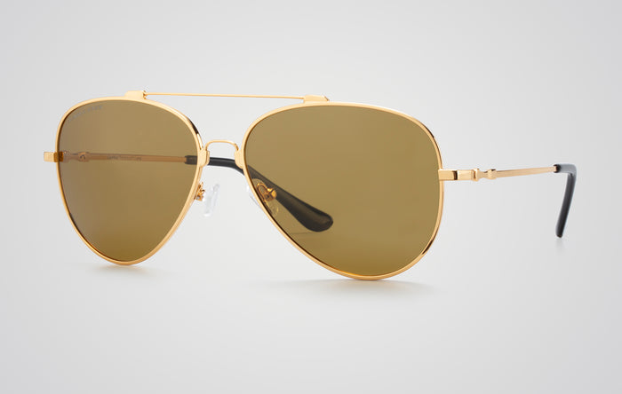 eagle eyes Memory Flex Apollo 22k Aviator Sunglasses Gold (22k)/No Mirror