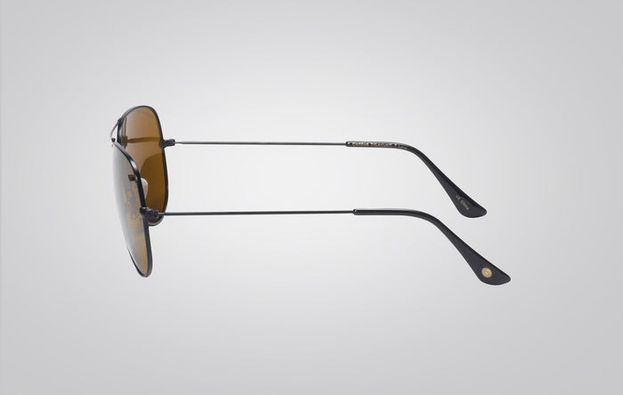 Eagle Eyes Memory Flex Aviator Sunglasses Black/Gold Flash Mirror