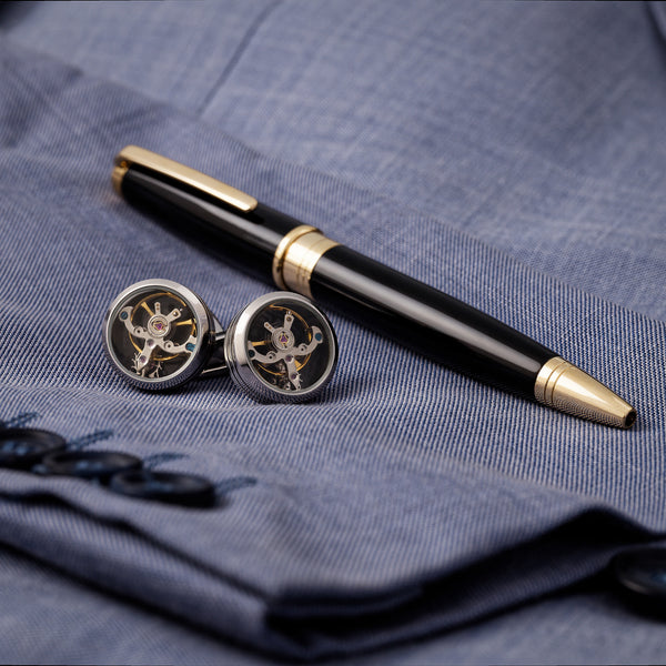 Earnshaw Accessories Tourbillon Cufflink And Pen Set