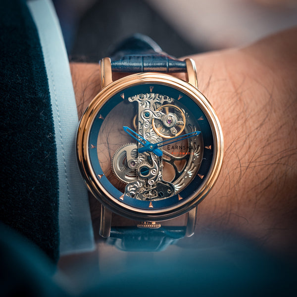 Earnshaw Automatic Blue Rose Gold