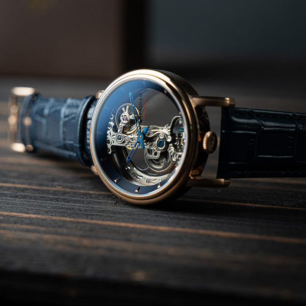 Earnshaw Automatic Blue Rose Gold