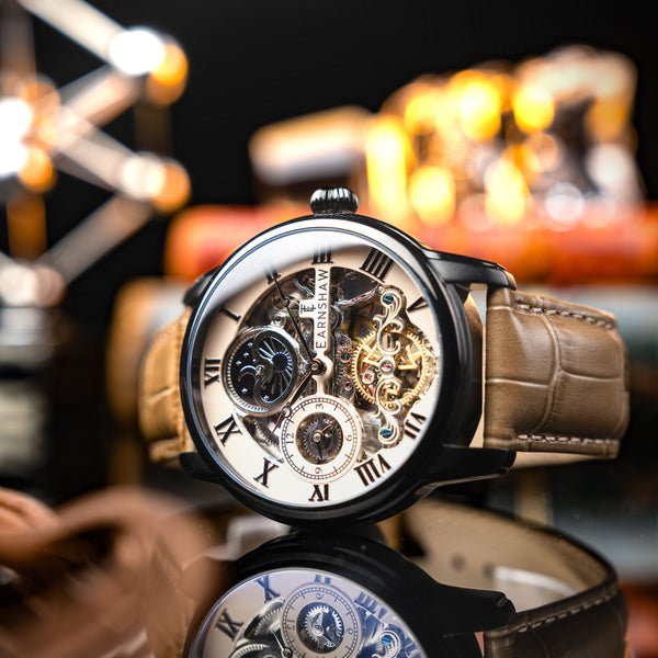 Earnshaw Automatic Skeleton Beige Black