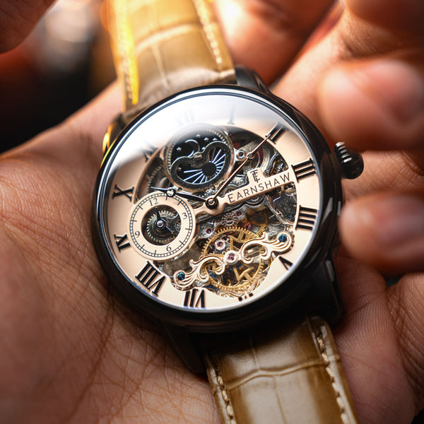 Earnshaw Automatic Skeleton Beige Black