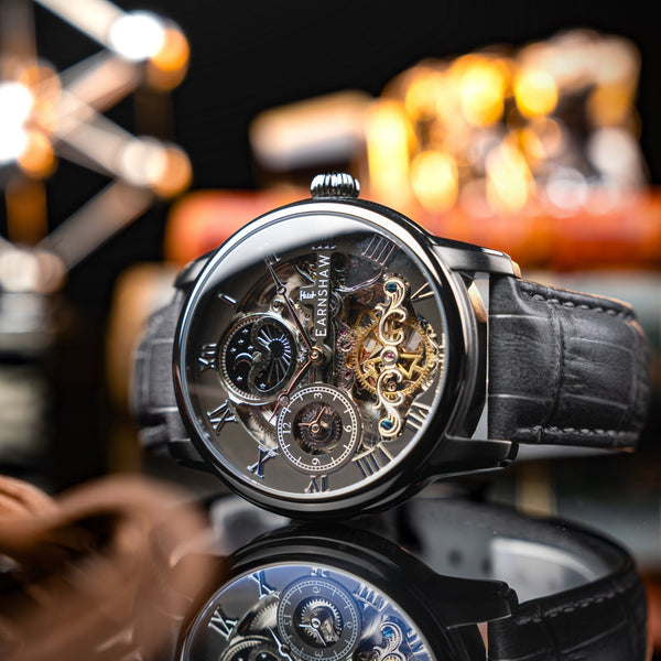 Earnshaw Automatic Skeleton Black Steel