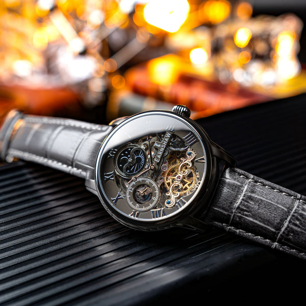 Earnshaw Automatic Skeleton Black Steel