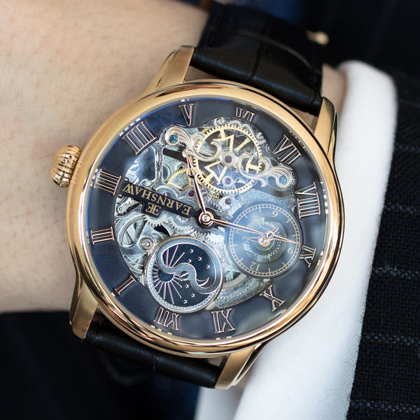 Earnshaw Automatic Skeleton Caviar Black