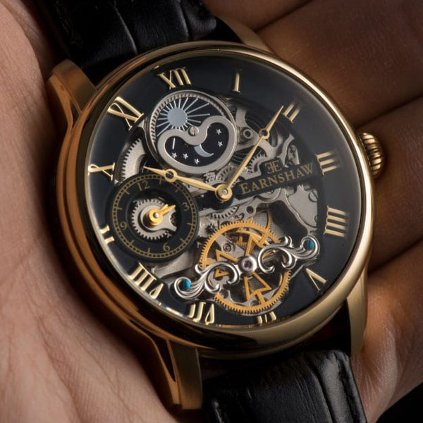 Earnshaw Automatic Skeleton Caviar Black