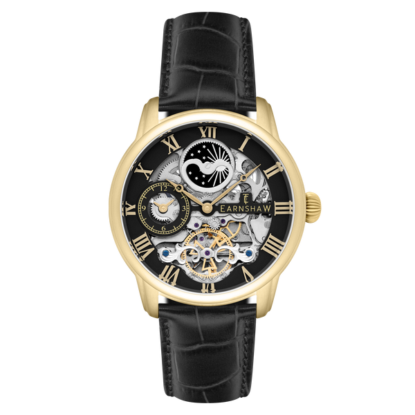 earnshaw Automatic Skeleton Caviar Black