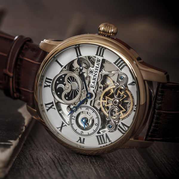 Earnshaw Automatic Skeleton Medallion Gold