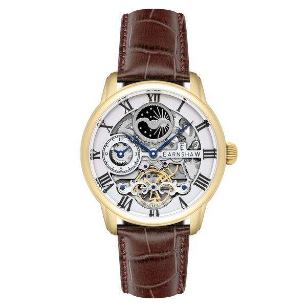 earnshaw Automatic Skeleton Medallion Gold
