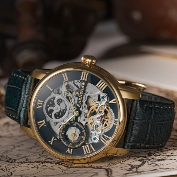 Earnshaw Automatic Skeleton Midnight Green
