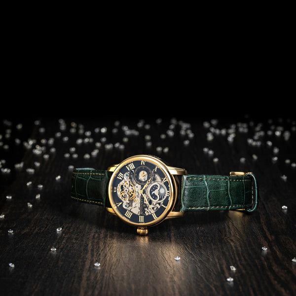 Earnshaw Automatic Skeleton Midnight Green