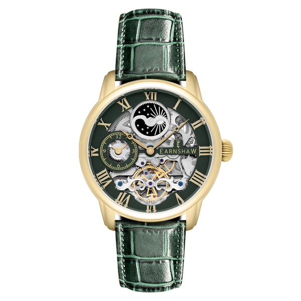 earnshaw Automatic Skeleton Midnight Green