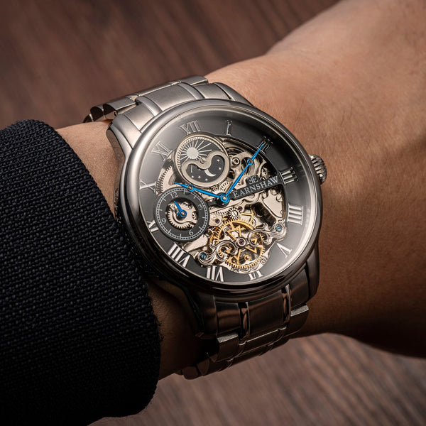 Earnshaw Automatic Skeleton Steeled Black